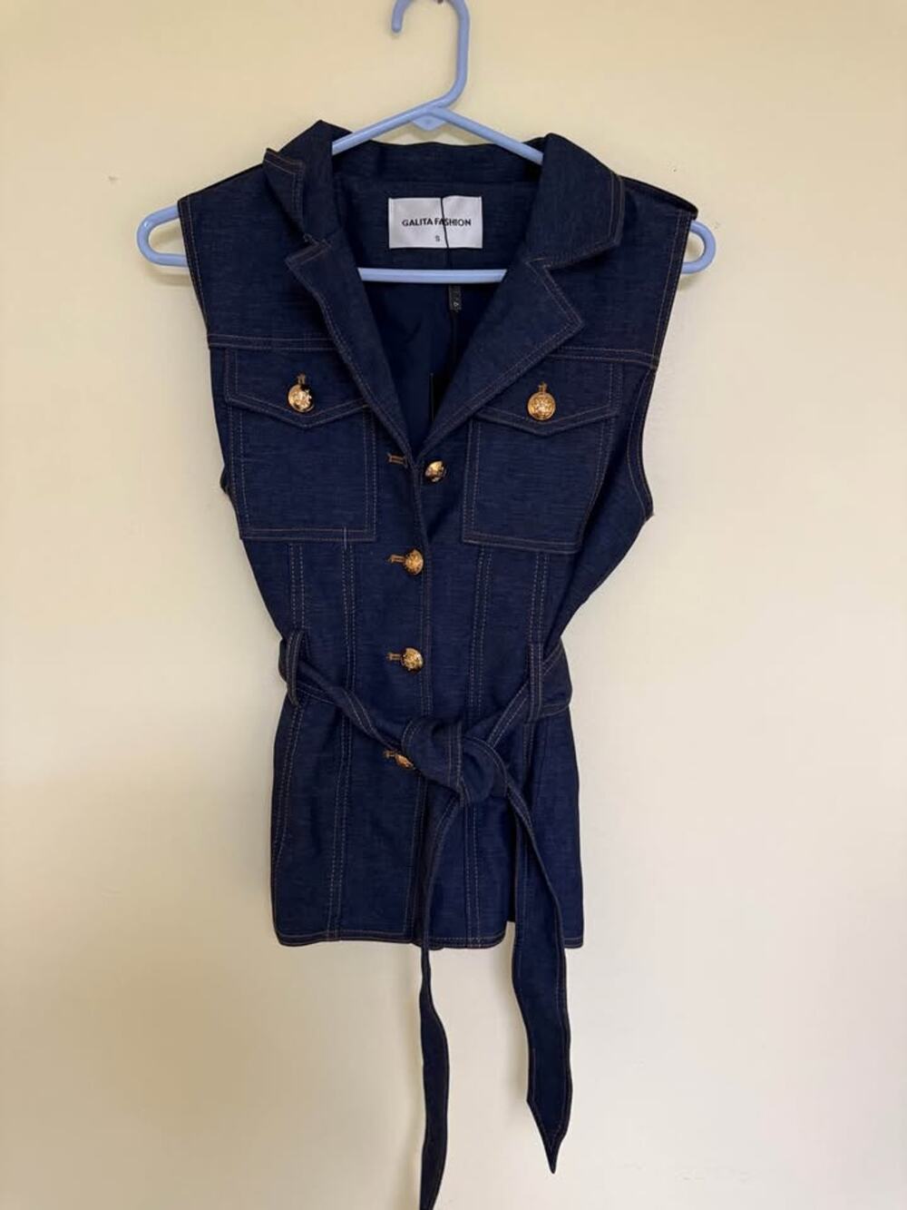 Galita Fashion Women’s Small Dark Denim romper NWT (as30b3)